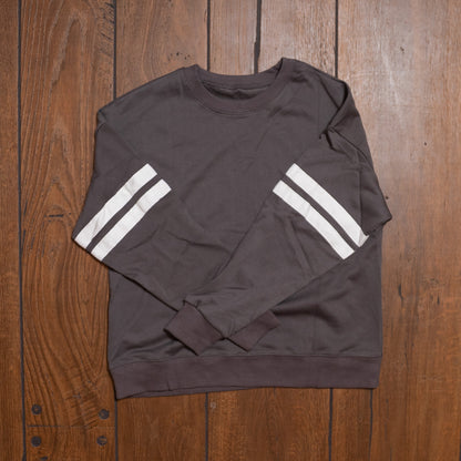 Varsity Striped Oversized Sweatshirt – Drop-Shoulder Casual Pullover