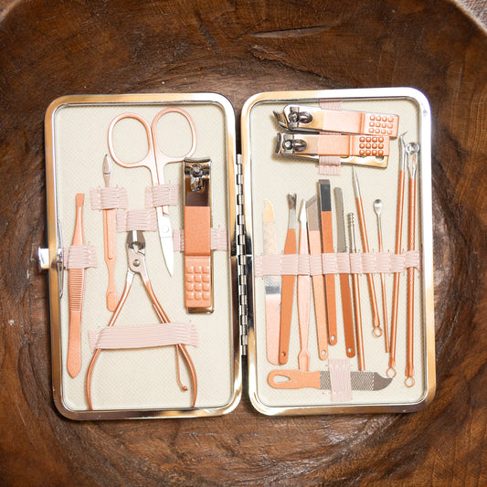Professional Nail Care Kit – Clippers, Tweezers, Cuticle Tools & Nail Files | Manicure & Pedicure Grooming Set