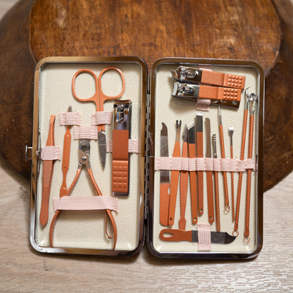 Professional Nail Care Kit – Clippers, Tweezers, Cuticle Tools & Nail Files | Manicure & Pedicure Grooming Set