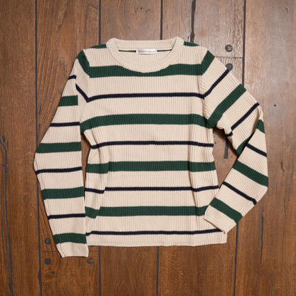 Striped Round Neck Sweater by Zenana – Cozy Casual Women’s Pullover