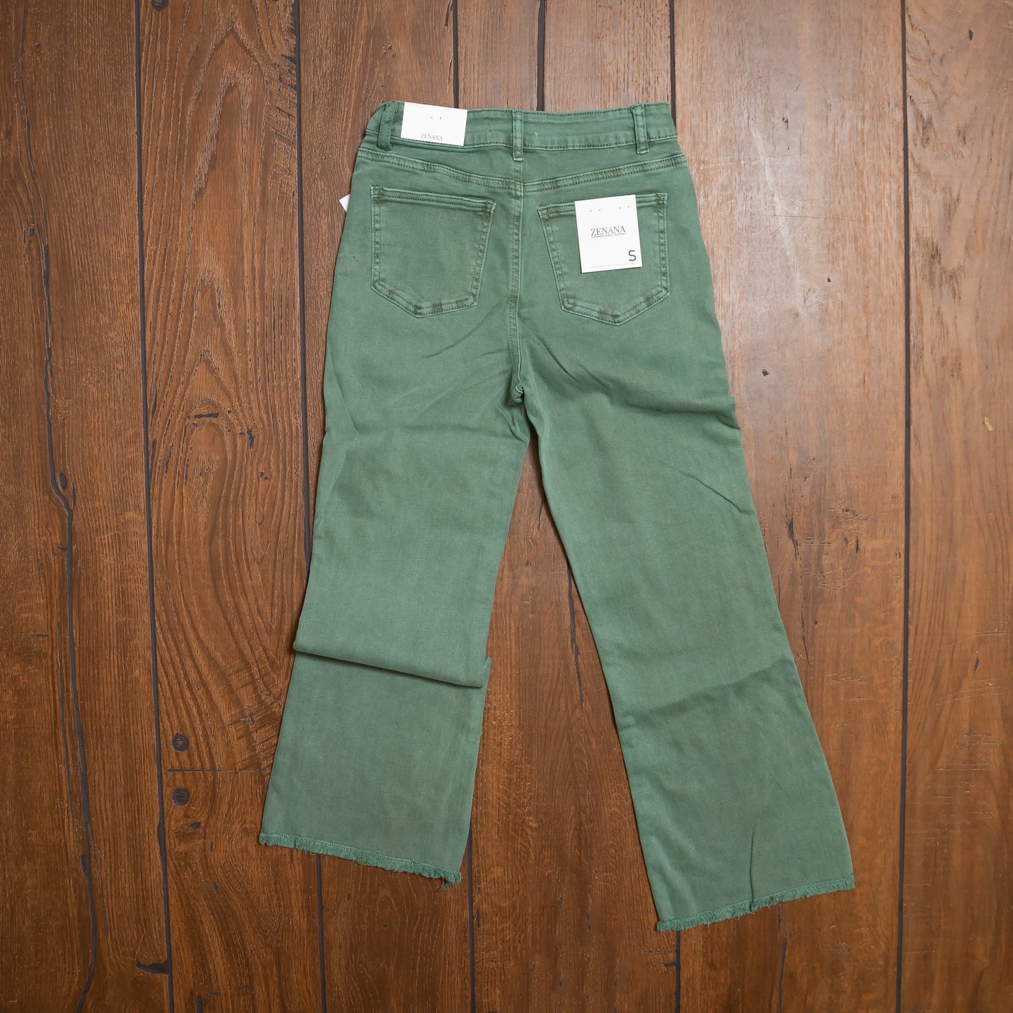 Acid Washed High Waist Bootcut Pants – Zenana Frayed Hem