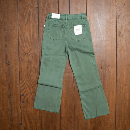 Acid Washed High Waist Bootcut Pants – Zenana Frayed Hem