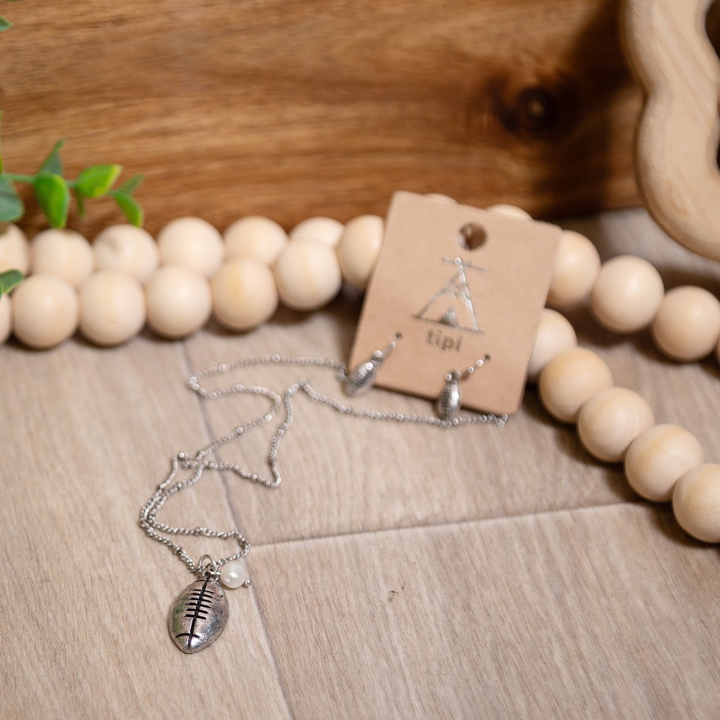 Friday Night Lights Football Necklace & Earring Set