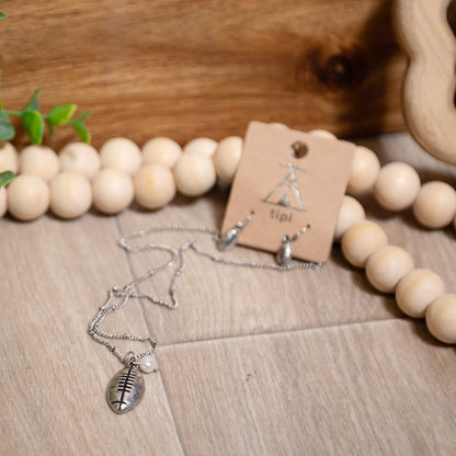 Friday Night Lights Football Necklace & Earring Set