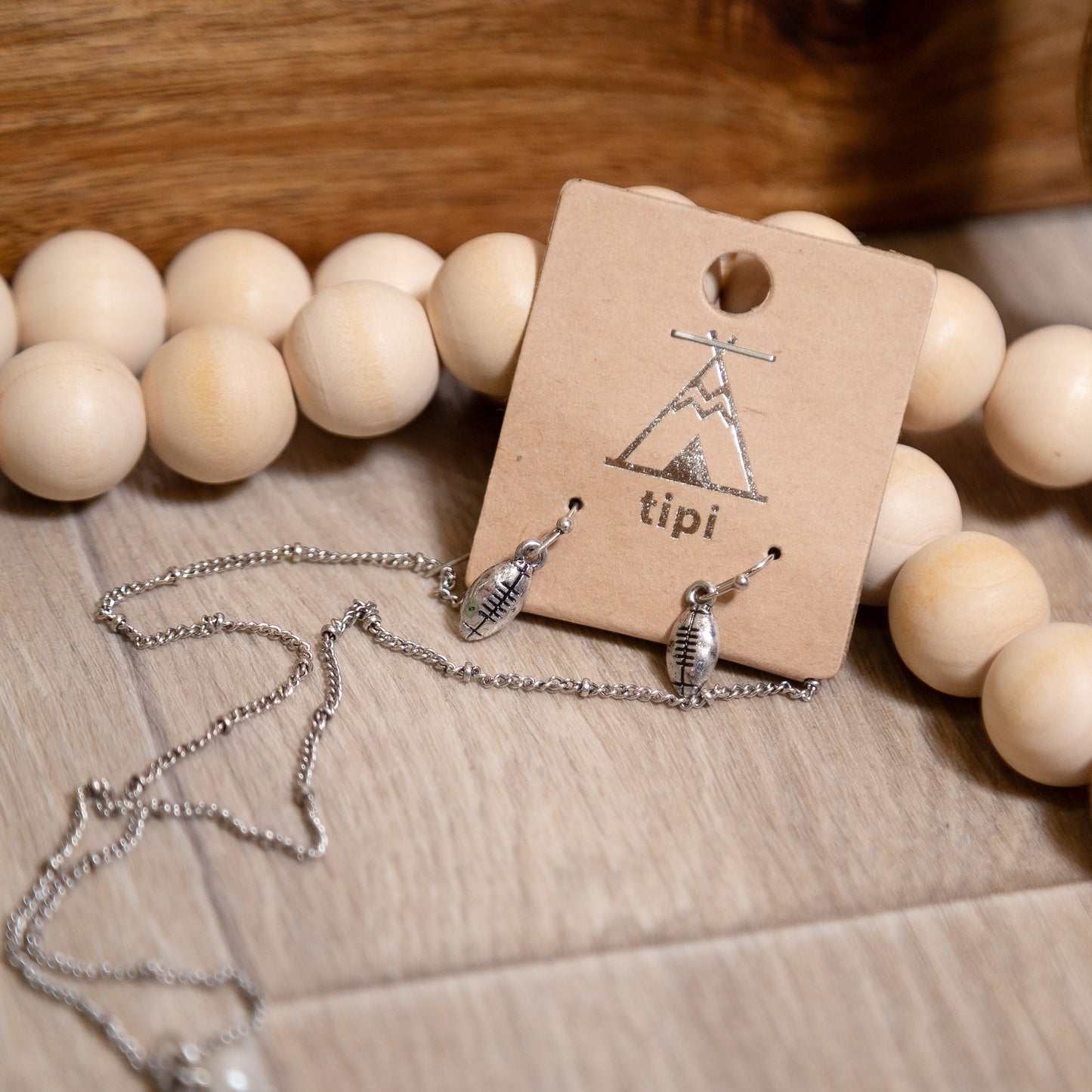 Friday Night Lights Football Necklace & Earring Set