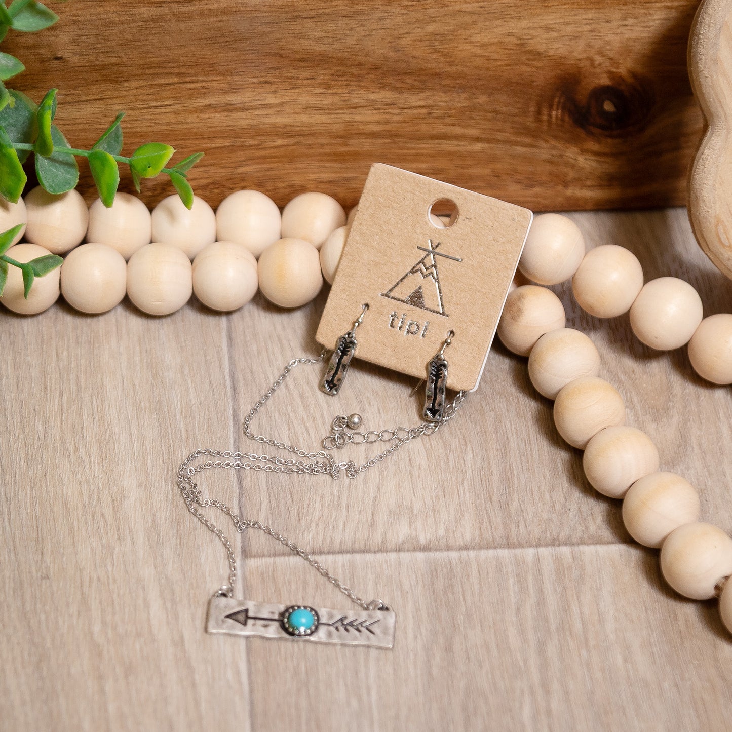 Wander Free Turquoise Arrow Necklace & Earring Set