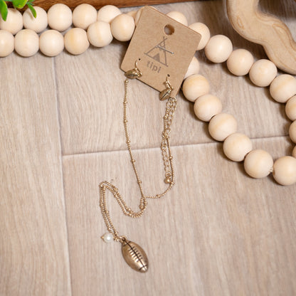 Friday Night Lights Football Necklace & Earring Set
