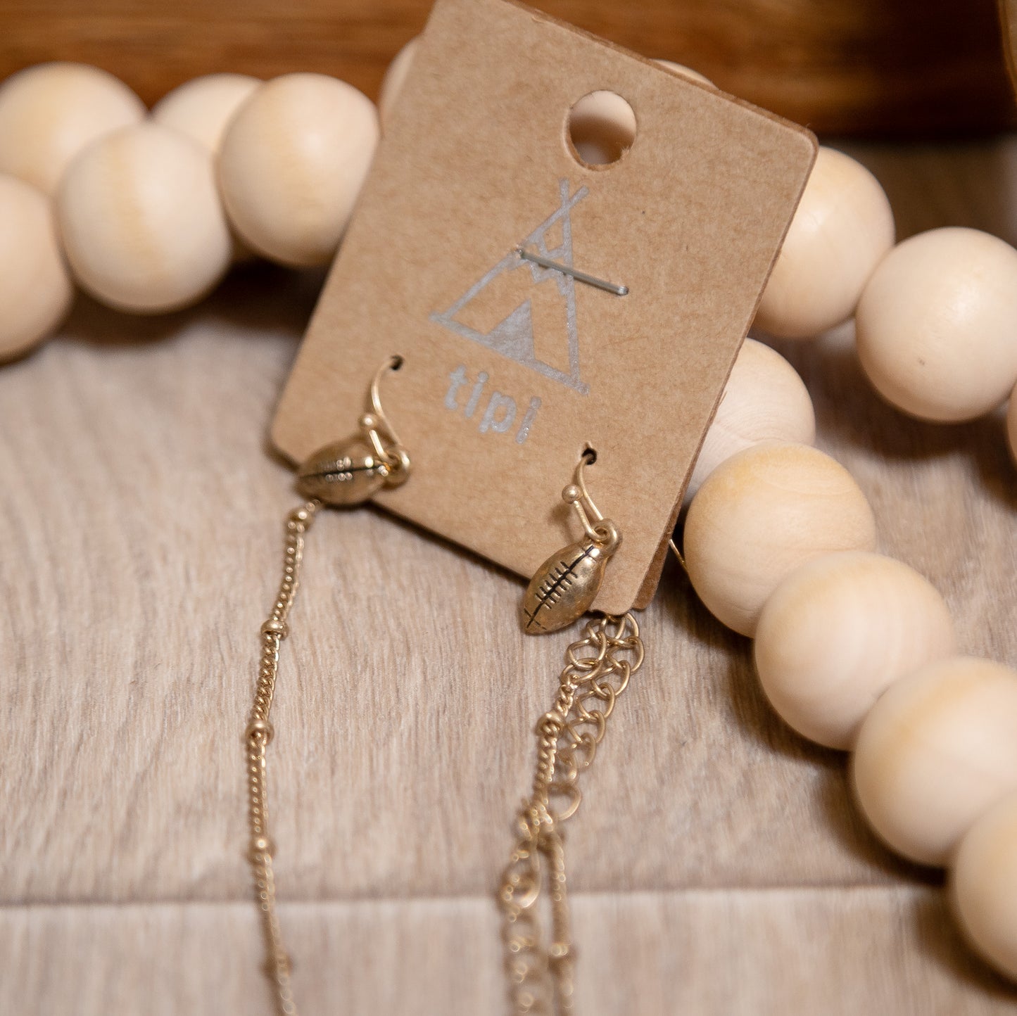 Friday Night Lights Football Necklace & Earring Set