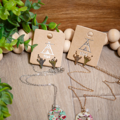 Floral Cowgirl Charm Necklace & Earring Set | Boho Western Jewelry