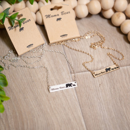Mama Bear Bar Necklace