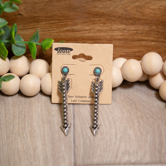 Wild Heart Arrow Drop Earrings