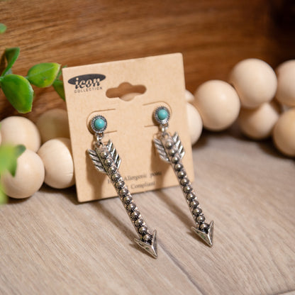 Wild Heart Arrow Drop Earrings