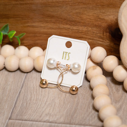 Polished & Poised Pearl Hoop Earrings | Classic Gold Pearl Jewelry