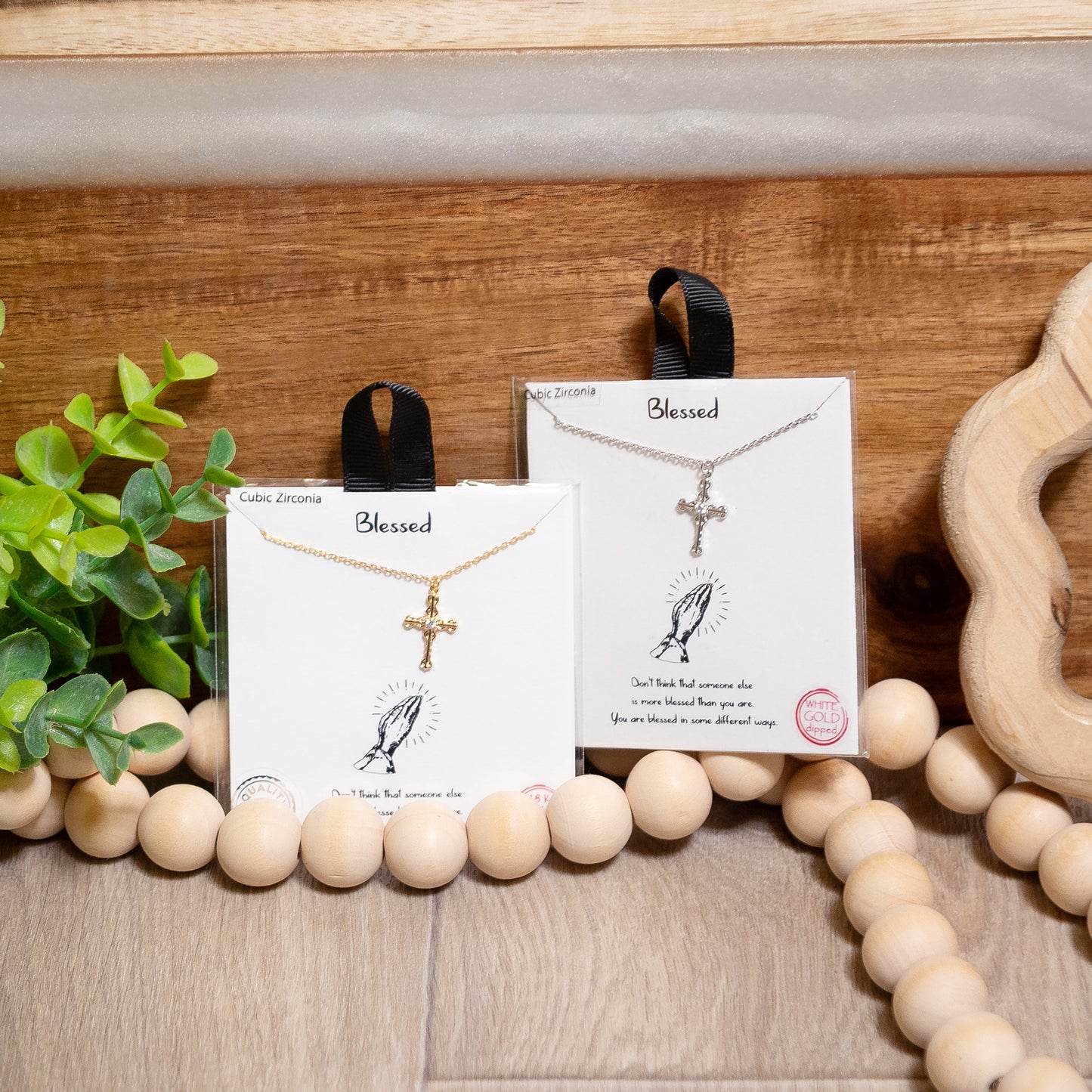 Blessed Sparkle Cross Necklace | Gold & Silver Faith Jewelry