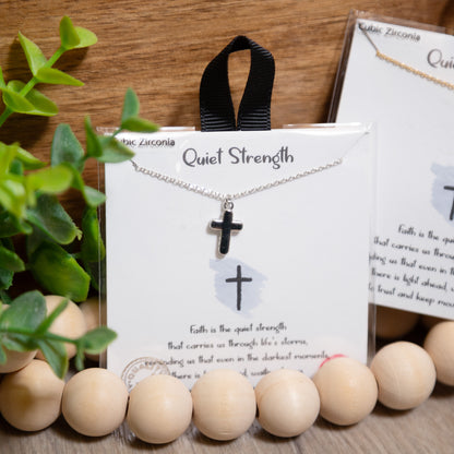 Quiet Strength Cross Necklace | Gold & Silver Faith Jewelry