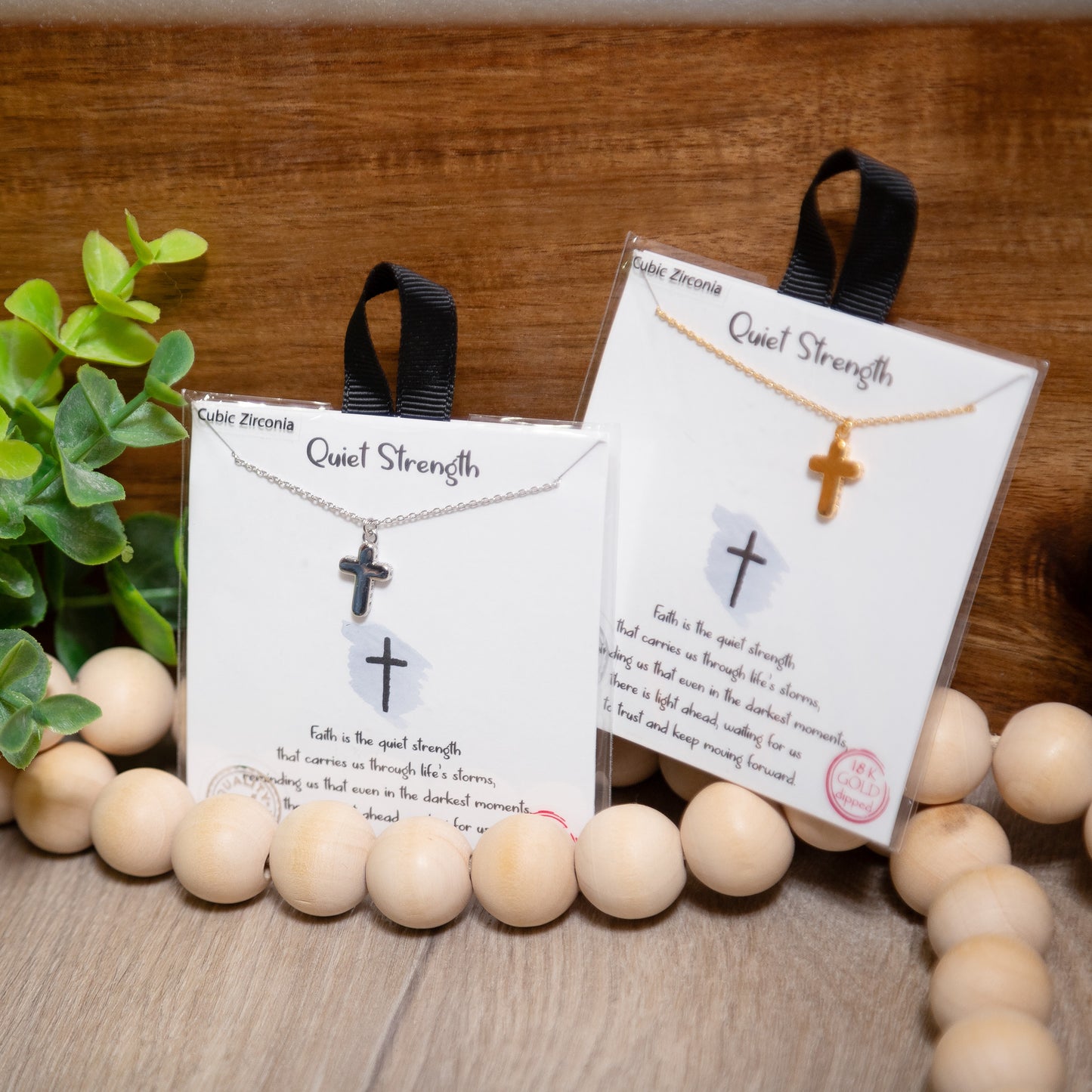 Quiet Strength Cross Necklace | Gold & Silver Faith Jewelry
