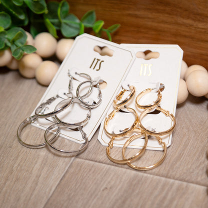 Essential Everyday Hoop Earring Set | Gold & Silver Hoop Trio