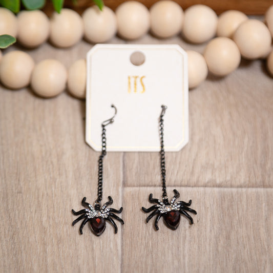 Midnight Bite Spider Earrings | Halloween Drop Earrings