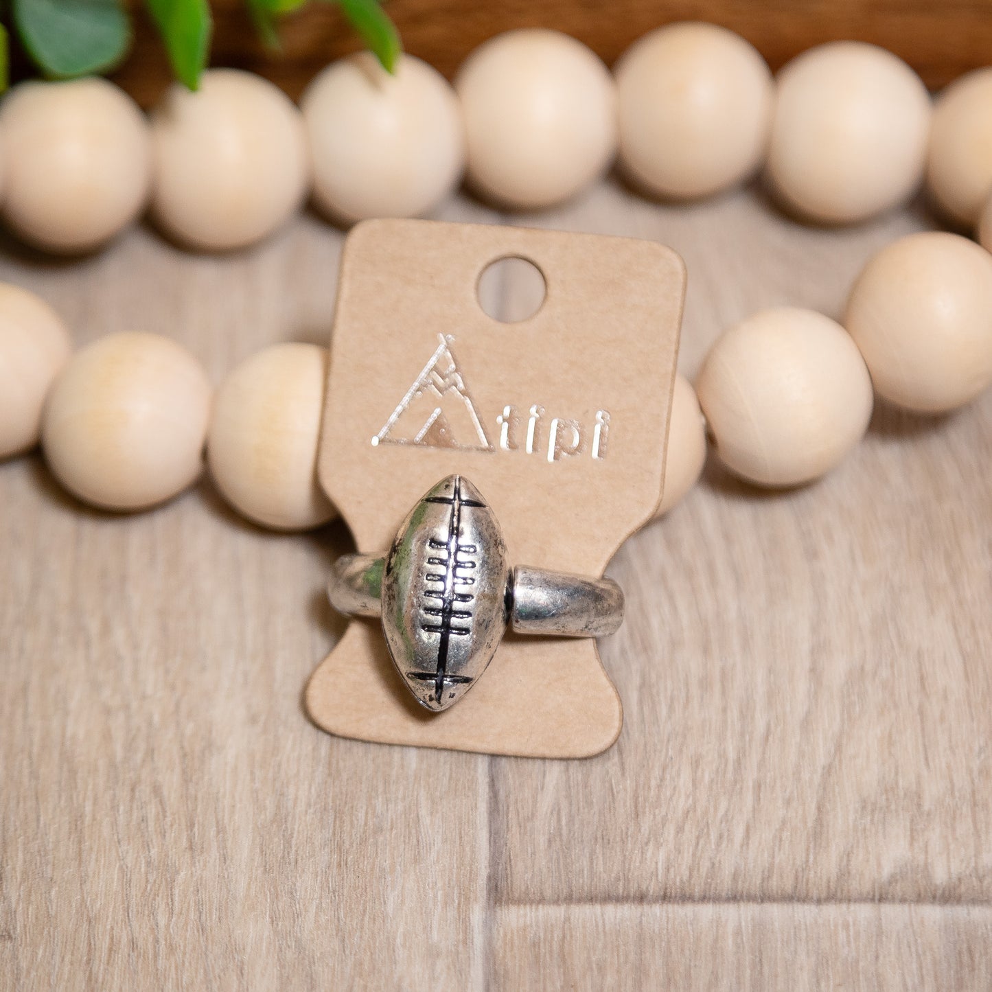 Friday Night Lights Football Ring | Adjustable Silver Sports Jewelry