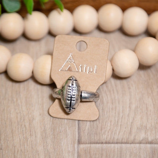 Friday Night Lights Football Ring | Adjustable Silver Sports Jewelry
