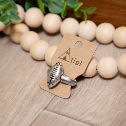 Friday Night Lights Football Ring | Adjustable Silver Sports Jewelry