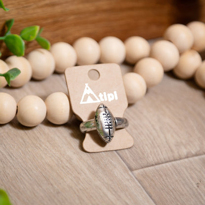 Friday Night Lights Football Ring | Adjustable Silver Sports Jewelry