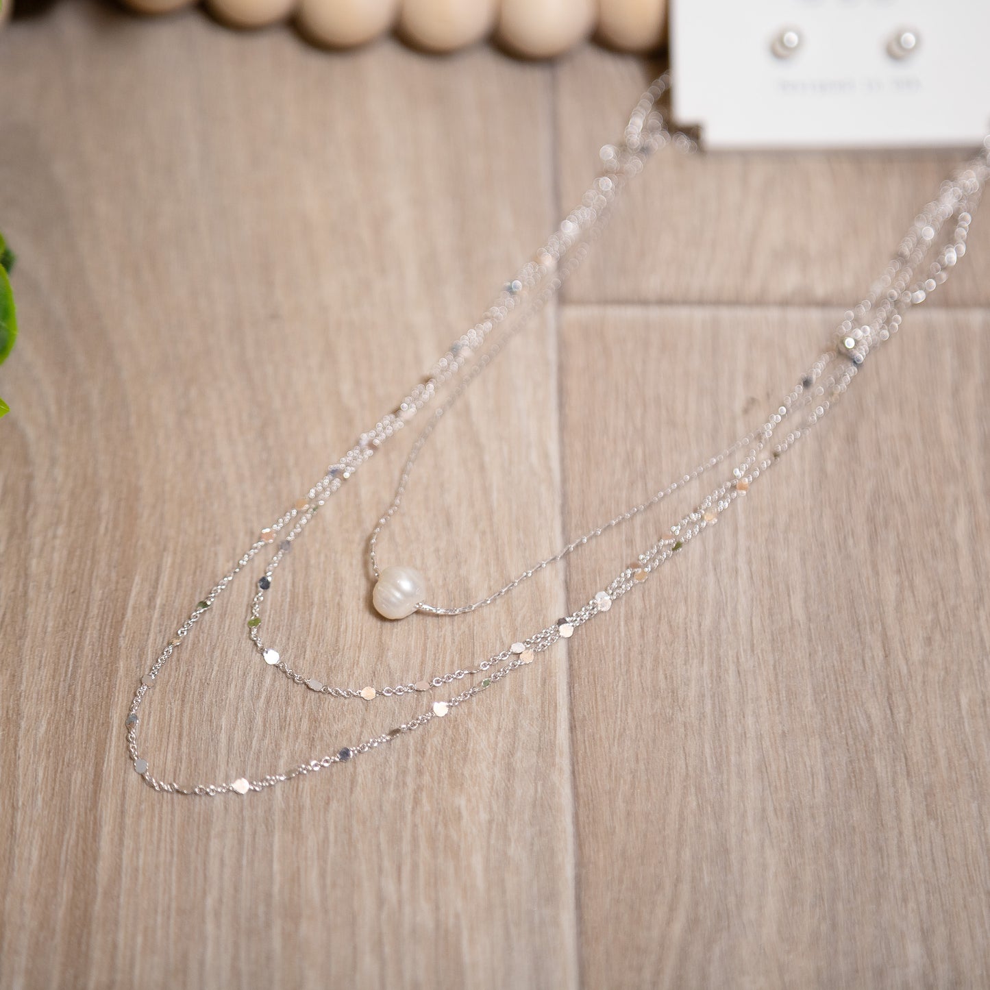 Simply Stunning Pearl Layered Necklace Set | Silver Chain & Pearl Jewelry