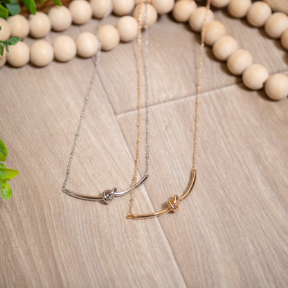 Tied to You Knot Bar Necklace | Gold & Silver Minimalist Jewelry