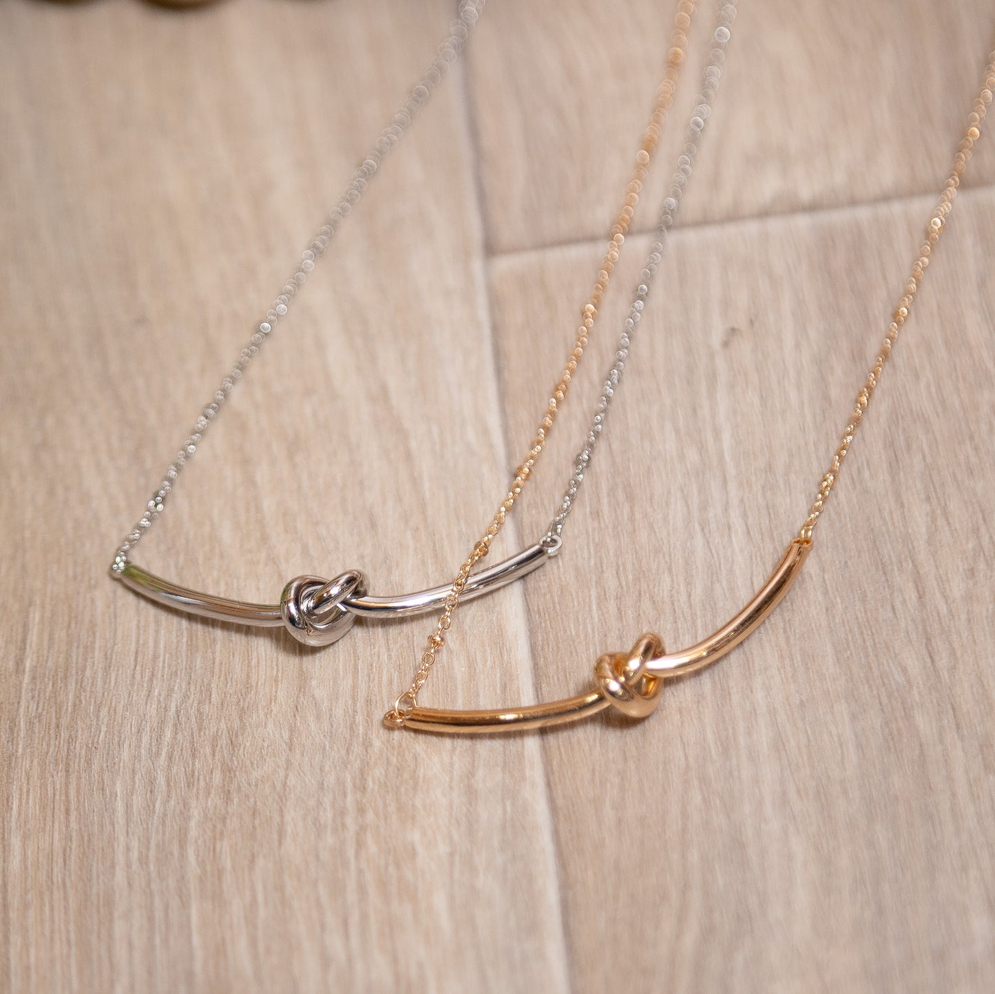 Tied to You Knot Bar Necklace | Gold & Silver Minimalist Jewelry