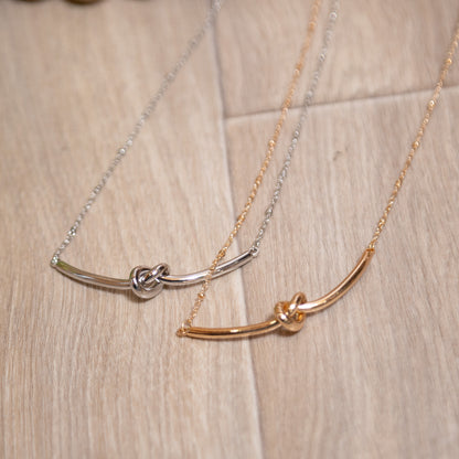 Tied to You Knot Bar Necklace | Gold & Silver Minimalist Jewelry