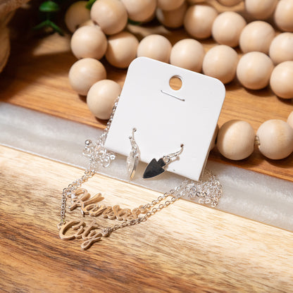 Kansas City Spirit Necklace + Earring Set (Gold or Silver)