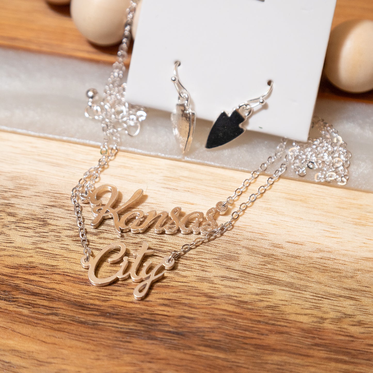 Kansas City Spirit Necklace + Earring Set (Gold or Silver)