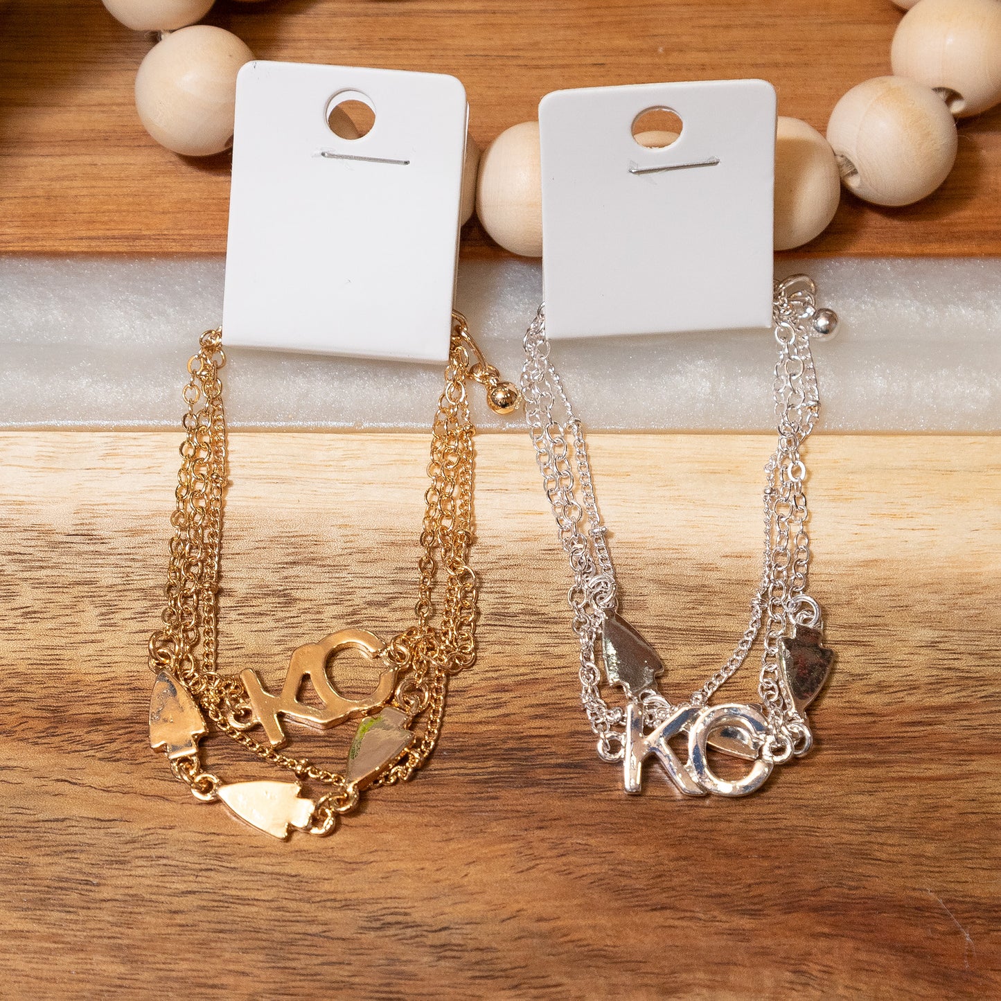 KC Layered Arrowhead Bracelet (Gold or Silver)