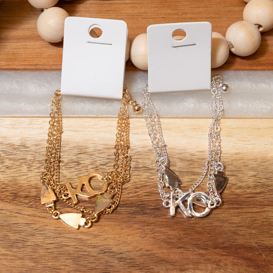 KC Layered Arrowhead Bracelet (Gold or Silver)