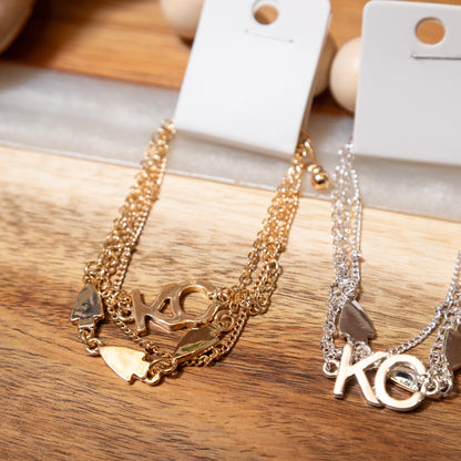 KC Layered Arrowhead Bracelet (Gold or Silver)