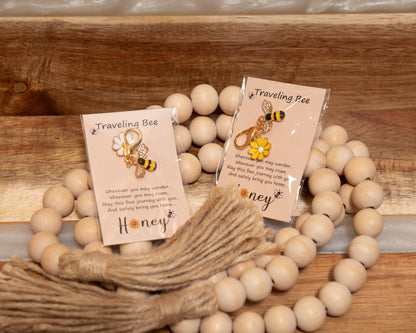 Traveling Bee “Honey” Bag Charm Keychain – Bee & Daisy Clip