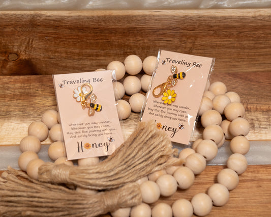 Traveling Bee “Honey” Bag Charm Keychain – Bee & Daisy Clip