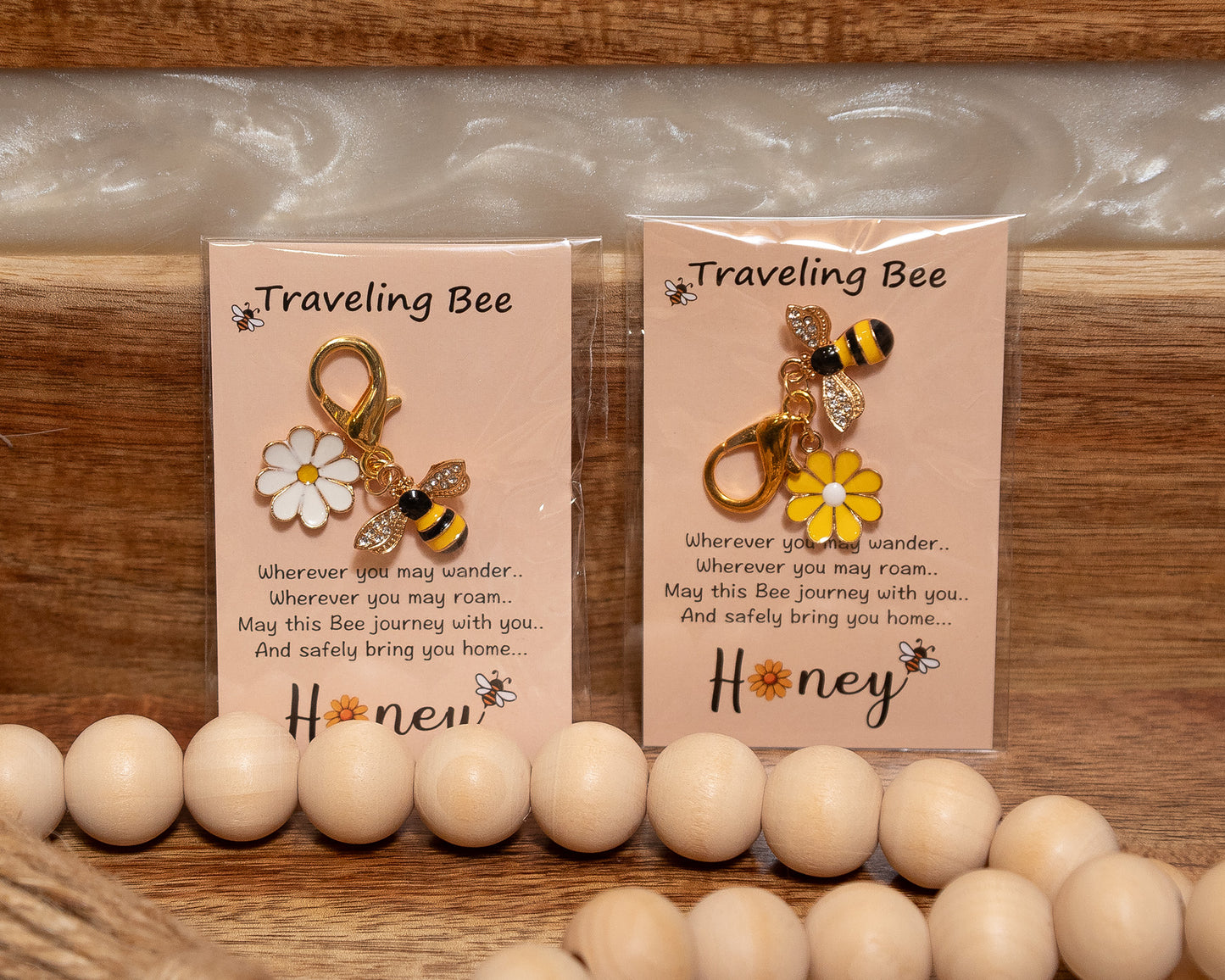 Traveling Bee “Honey” Bag Charm Keychain – Bee & Daisy Clip