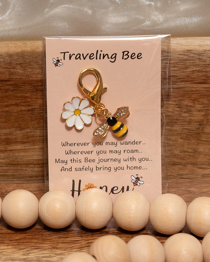 Traveling Bee “Honey” Bag Charm Keychain – Bee & Daisy Clip