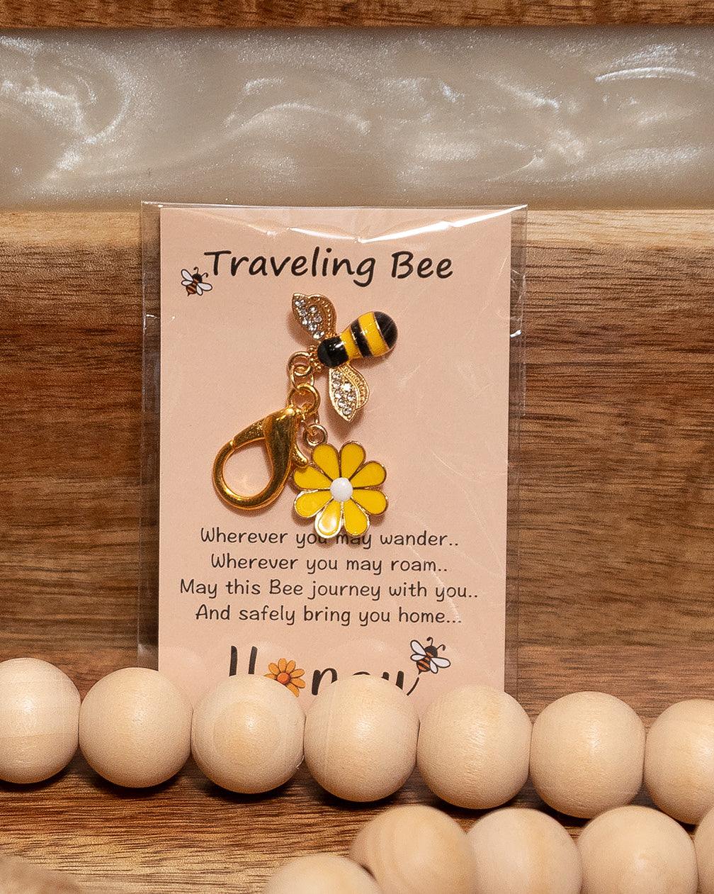 Traveling Bee “Honey” Bag Charm Keychain – Bee & Daisy Clip