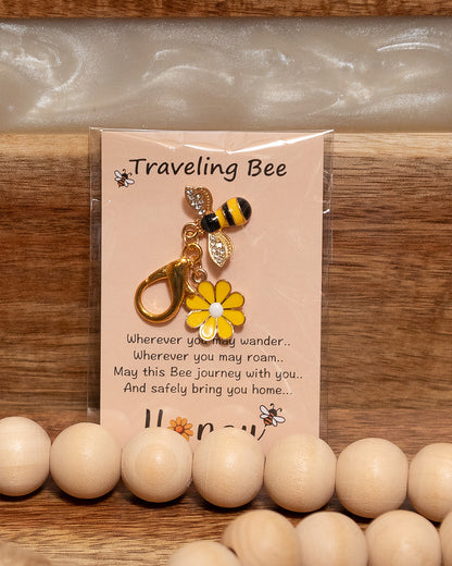 Traveling Bee “Honey” Bag Charm Keychain – Bee & Daisy Clip