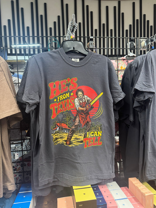 He’s From Texas I Can Tell Graphic Tee | Creepy Season Texas Tee