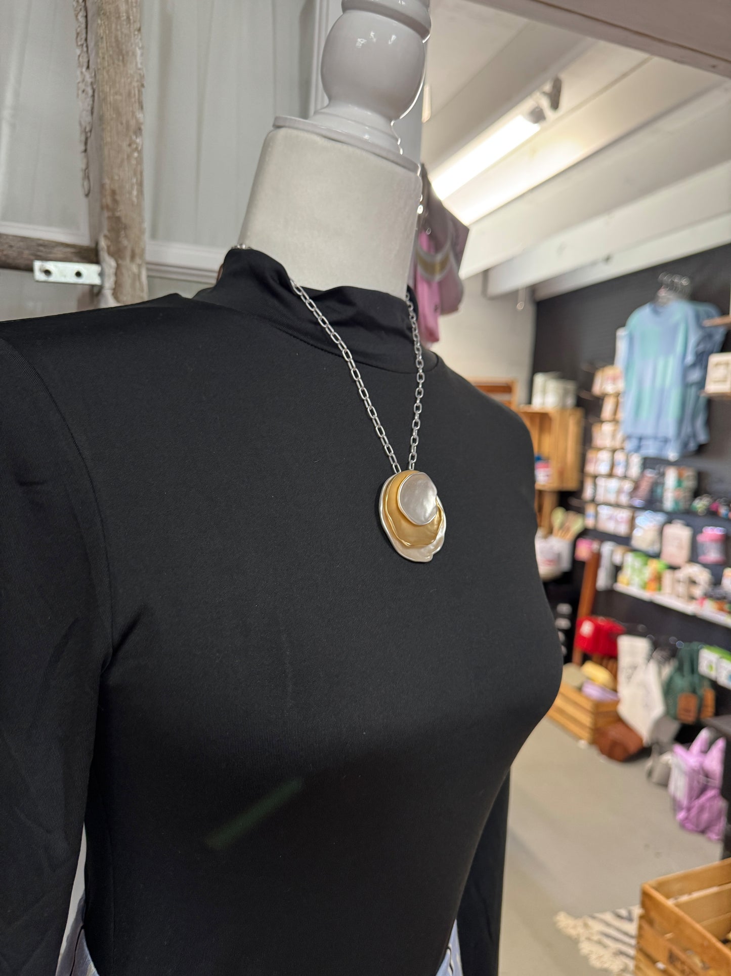 Dish Me Up Mixed Metal Necklace – Layered Gold & Silver Chain