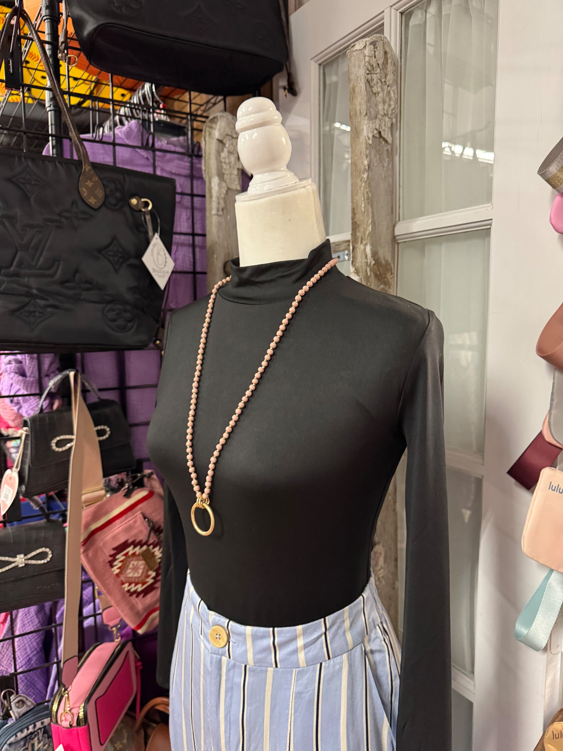 “Basic Beady Necklace with round bead charms on chain”

“Bold statement bead chain necklace from B7 Boutique”

“Chunky bead charm necklace for fashion layering”