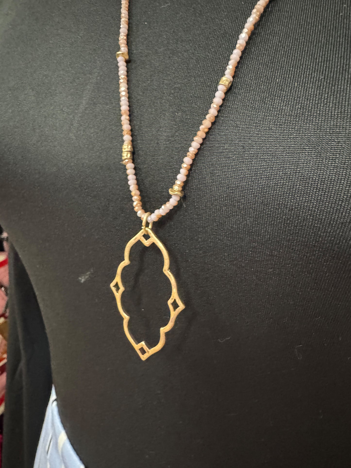 “Dainty Days beaded necklace in pink”

“Elegant black beaded chain necklace from B7 Boutique”

“White subtle beaded necklace, perfect for layering”