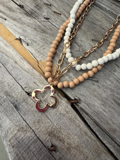 Chonky Quatrefoil Layered Necklace