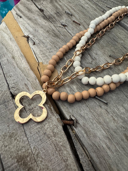 Chonky Quatrefoil Layered Necklace