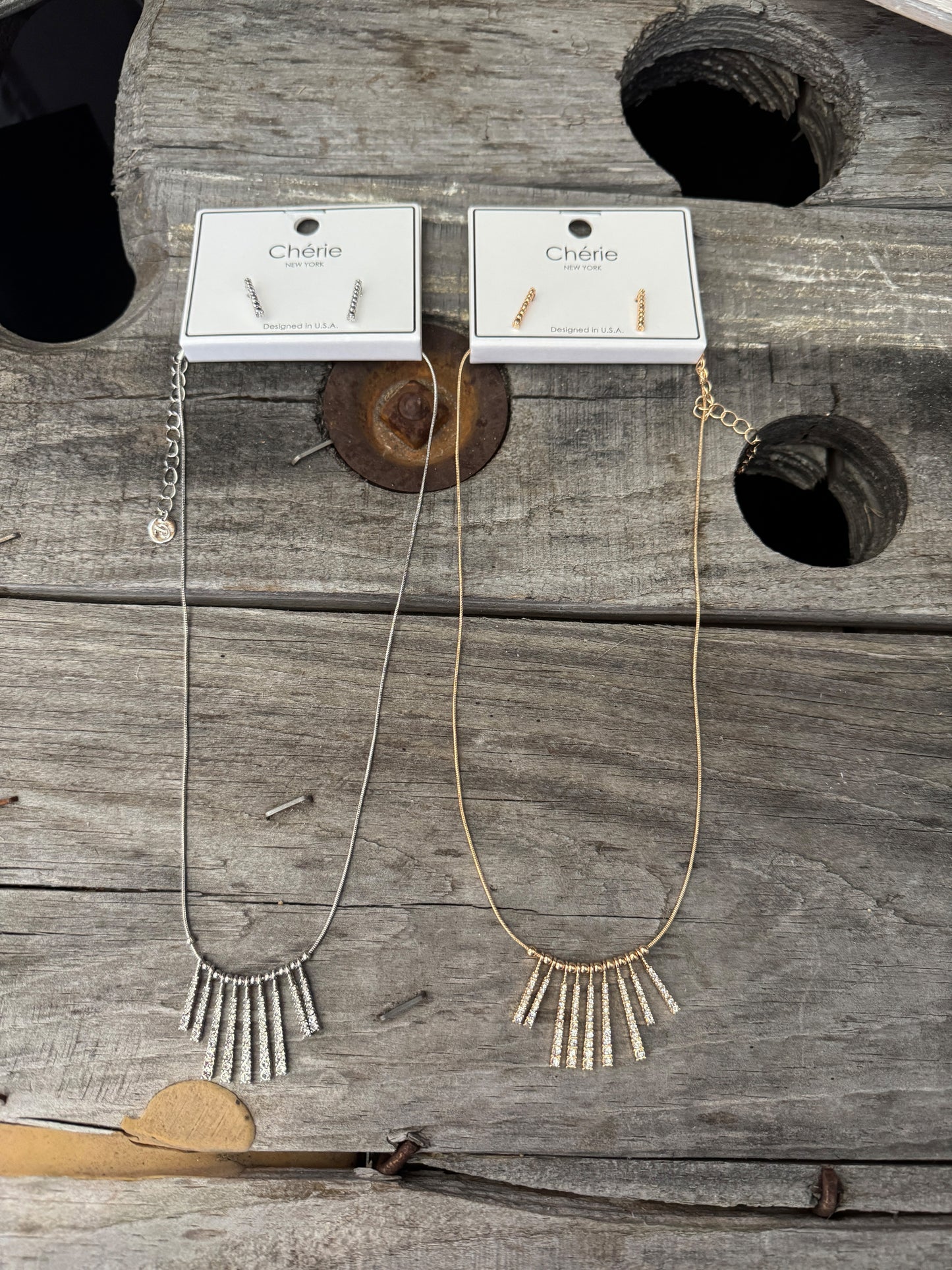 Celestial Radiance Necklace and Earring Set – Gold & Silver