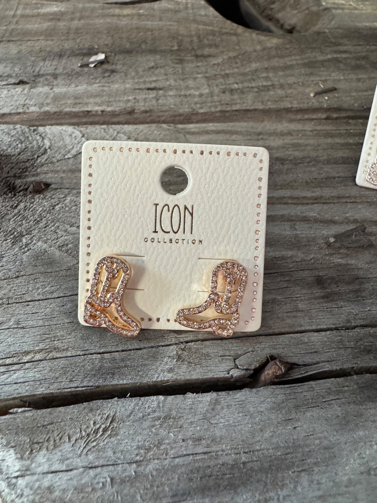Boots & Bling Necklace or Earrings- Gold or Silver