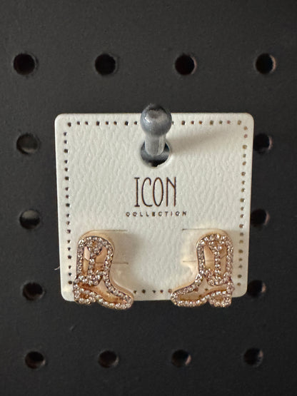 Boots & Bling Necklace or Earrings- Gold or Silver